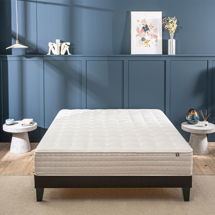 Ensemble Matelas Châtelet & Sommier KIT15, 24 cm, Mémoire de Forme Haute Densité, Soutien Ferme
