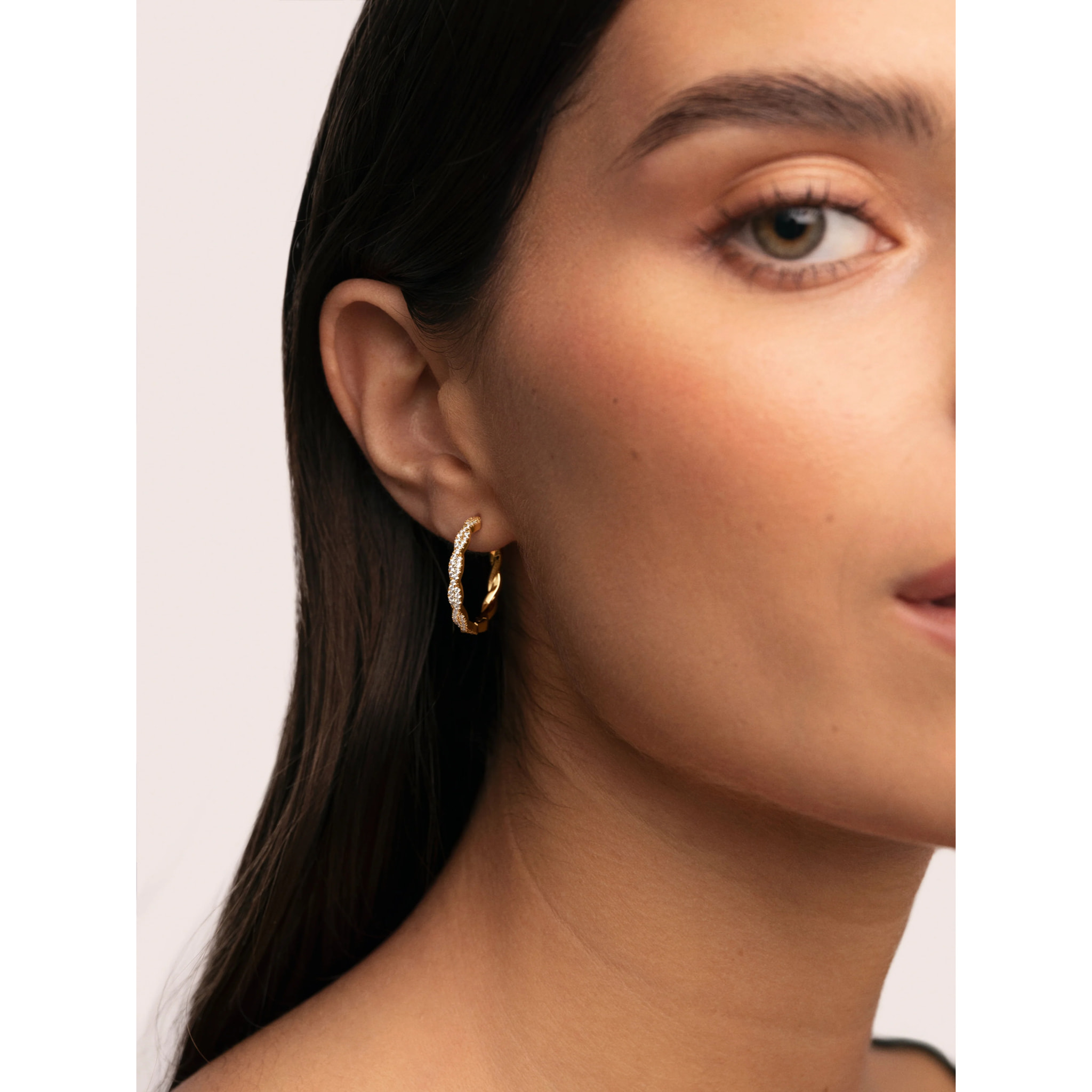 Pendientes Aro Tressia Spark Baño Oro