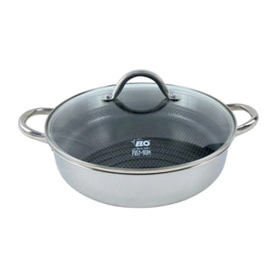 Sautoir 28 cm en inox 18/10 avec couvercle Elo Relief Evolution