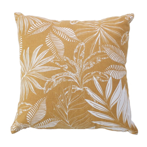 Coussin canapé déhoussable motif végétal - Beige