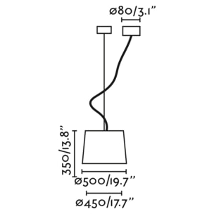 SAMBA Lampada sospensione nera/bordata giallo ø450