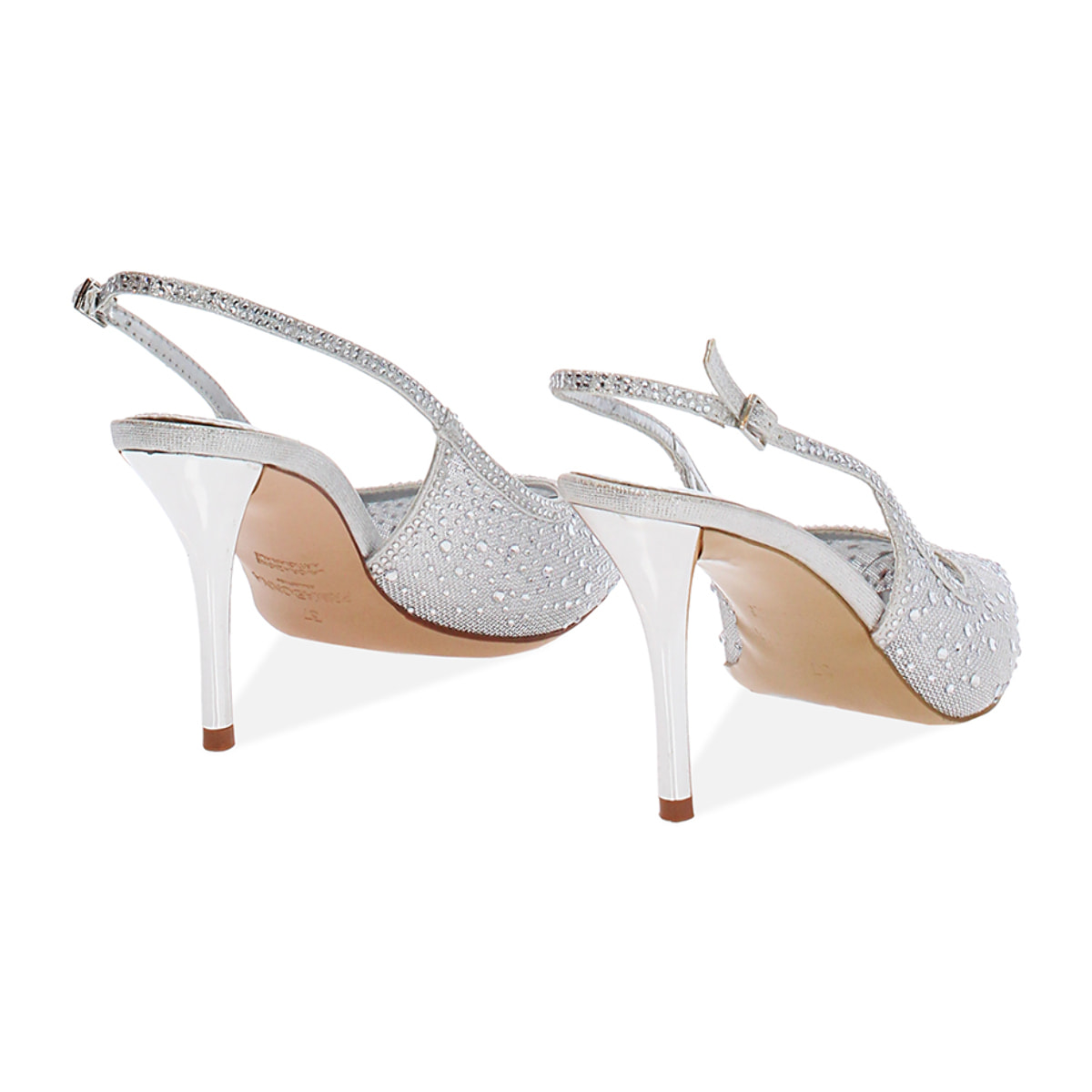 Décolleté argento scintillanti tacco 8,4 cm