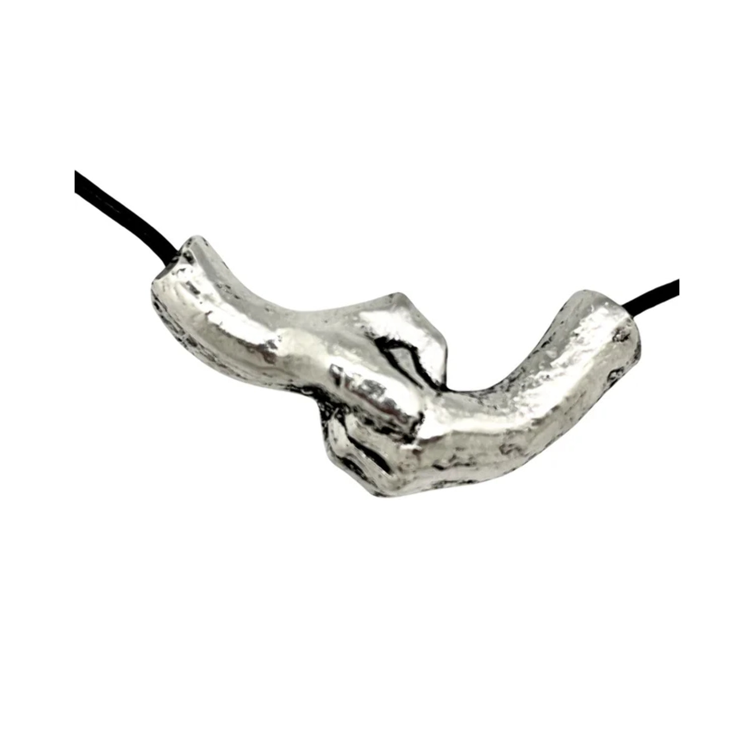 Collar unión plata 925 10µ y cuero negro