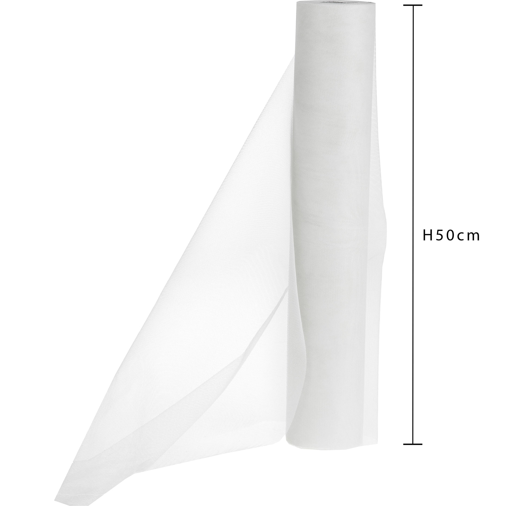 Bobina Tulle 50 Cm 30 Mt - Pezzi 1 - 5X20X5cm - Colore: Bianco - Bianchi Dino - Decorazioni Varie