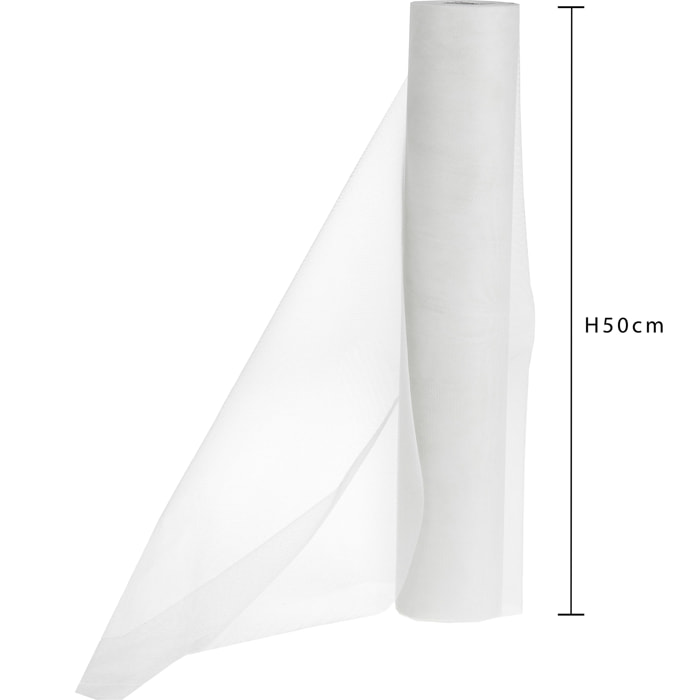 Bobina Tulle 50 Cm 30 Mt - Pezzi 1 - 5X20X5cm - Colore: Bianco - Bianchi Dino - Decorazioni Varie