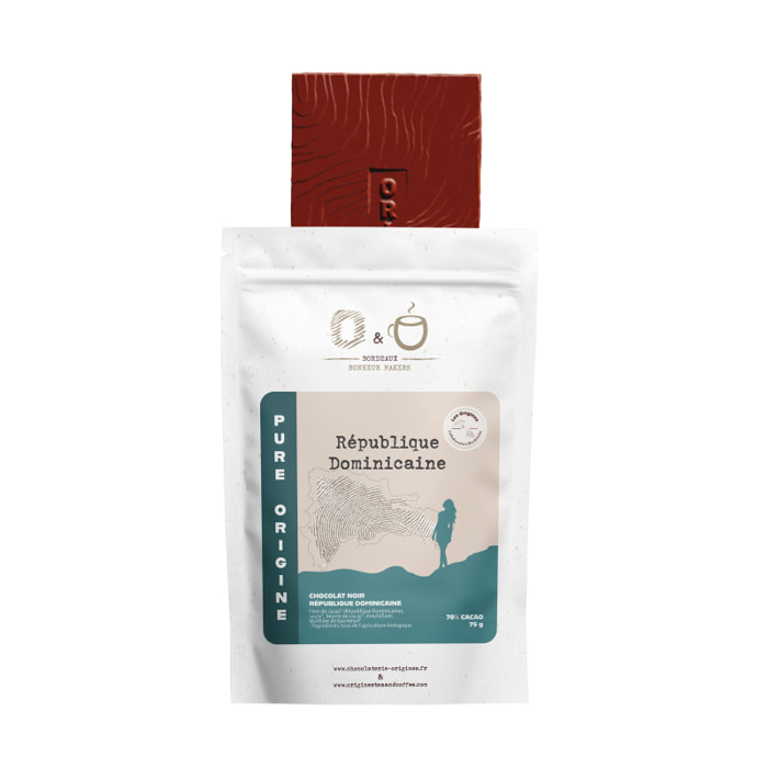 O&O Tablette de Chocolat Noir 70% BIO - République Dominicaine - 75g