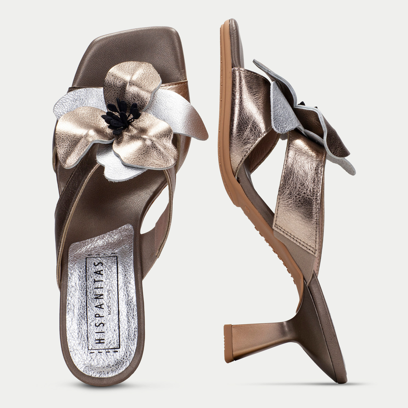 Sandalia Destalonada Danielle Oro 6 cm