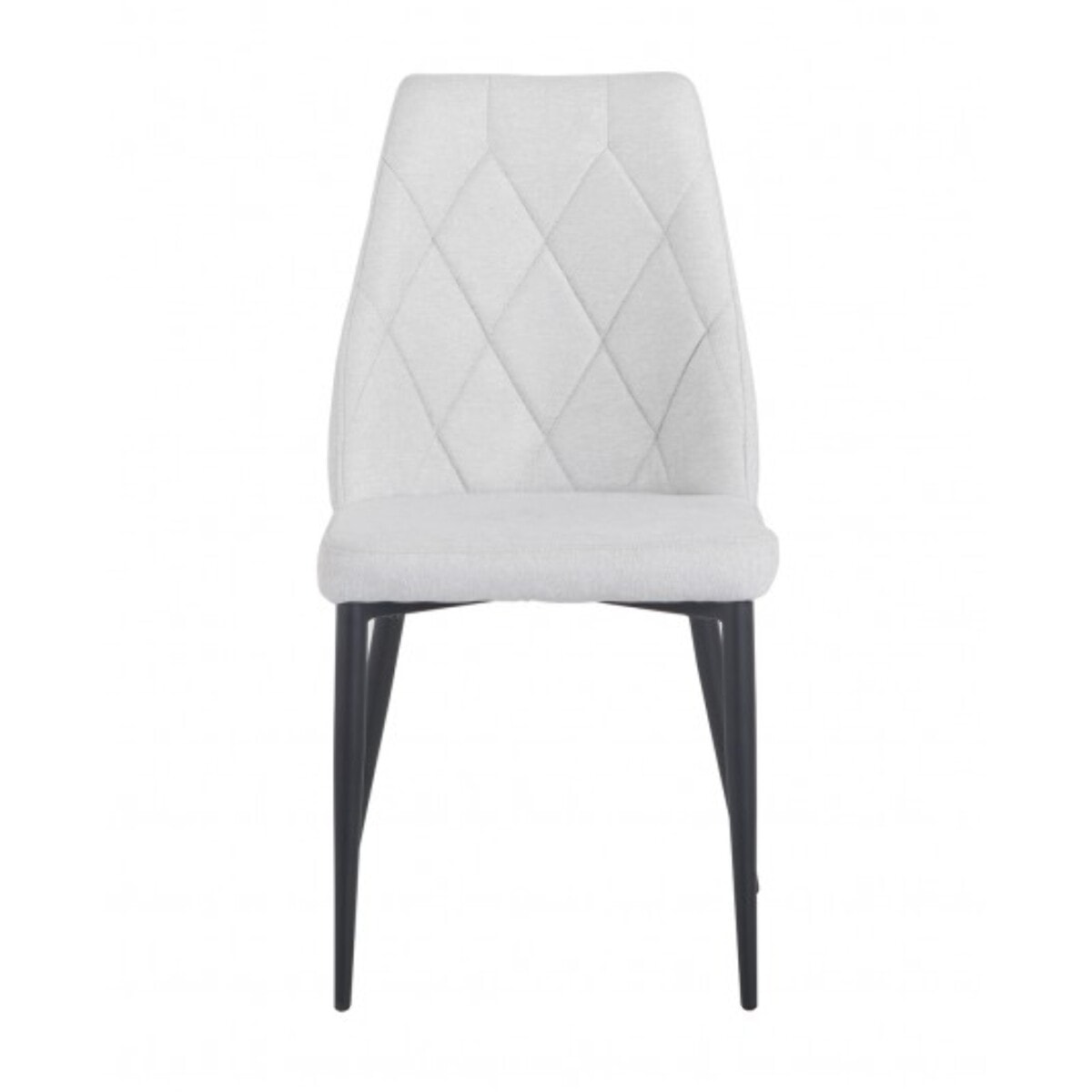 Chaise en tissu capitonné avec piètement métal noir - TOMEN