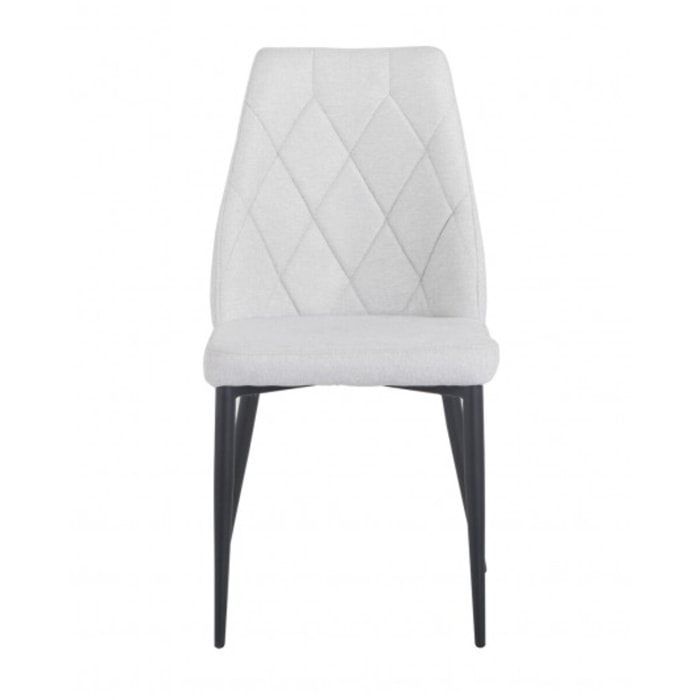 Chaise en tissu capitonné avec piètement métal noir - TOMEN