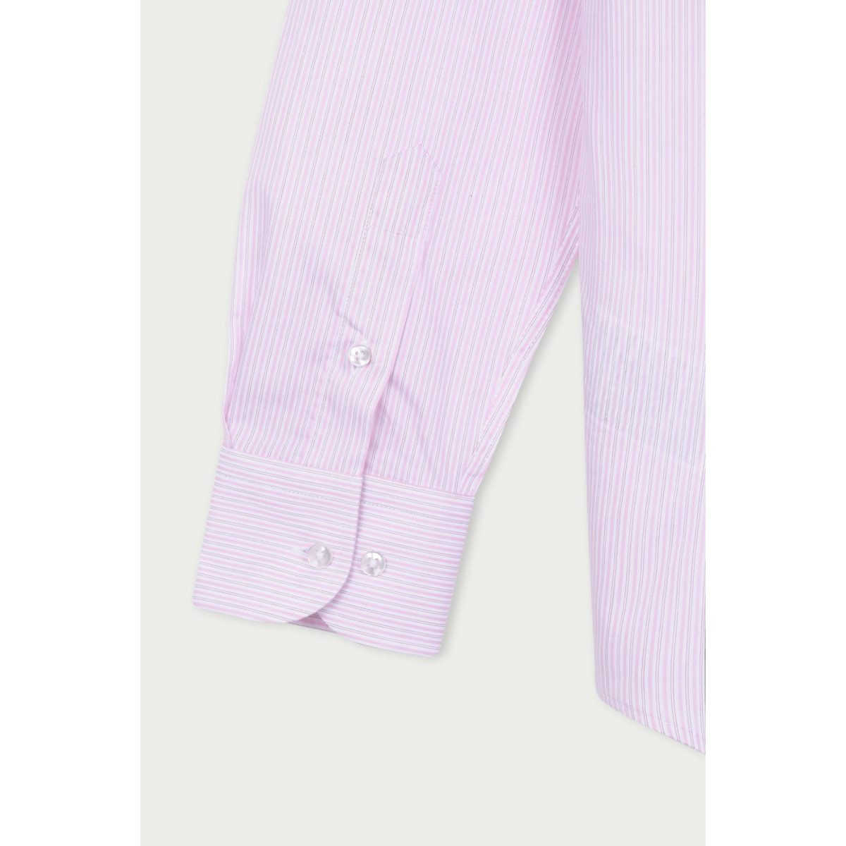 Camicia Uomo 1 Bottone Italiano Slim Cotone Riga Stretta Rosa/Bianco