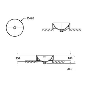 Vasque ronde à poser Vox satinée argile