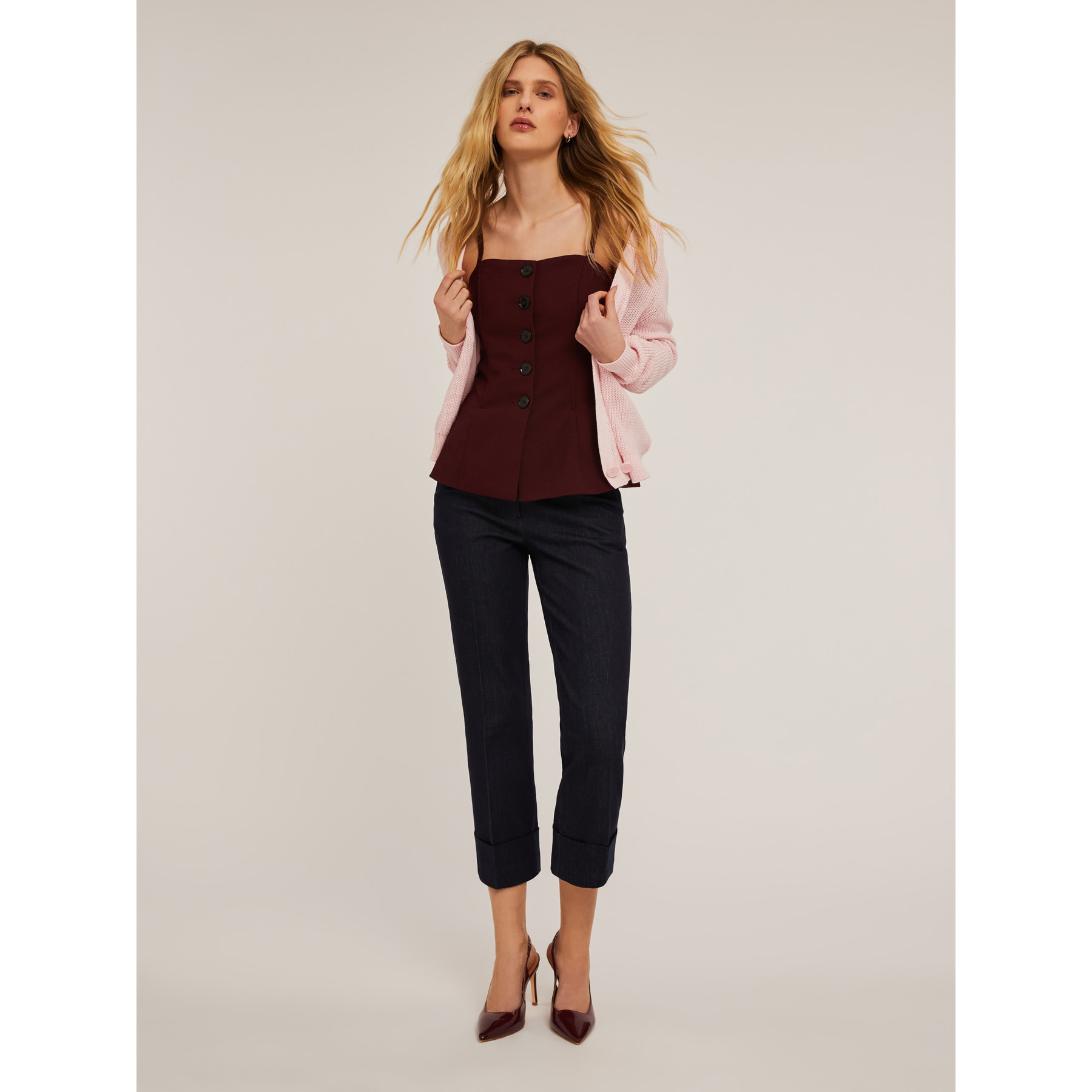 Motivi - Top bustier con bretelle - Bordeaux