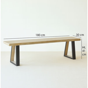 Lot de 2 bancs en bois d'acacia 180cm HERA