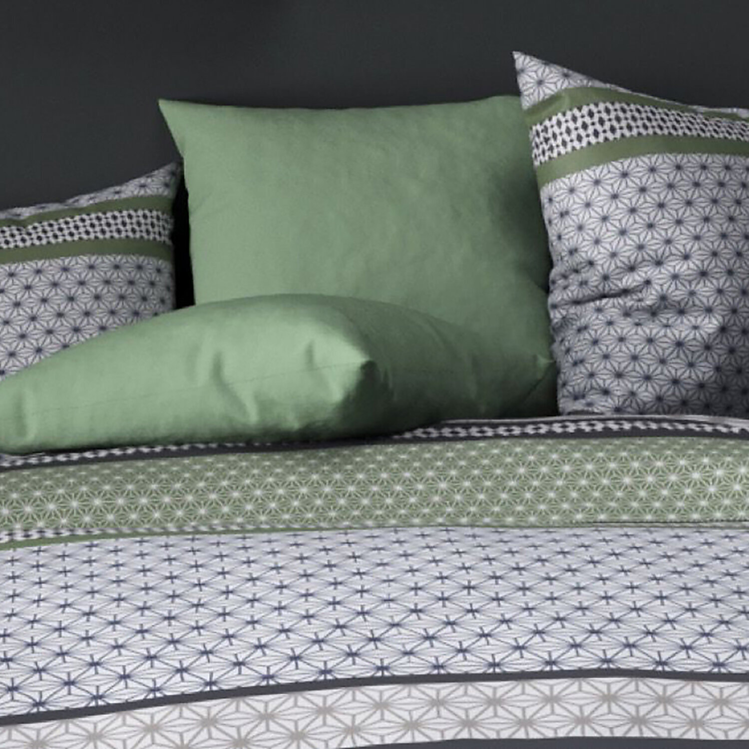 Parure de couette 2pcs 100% microfibre 55gsm vaxo vert