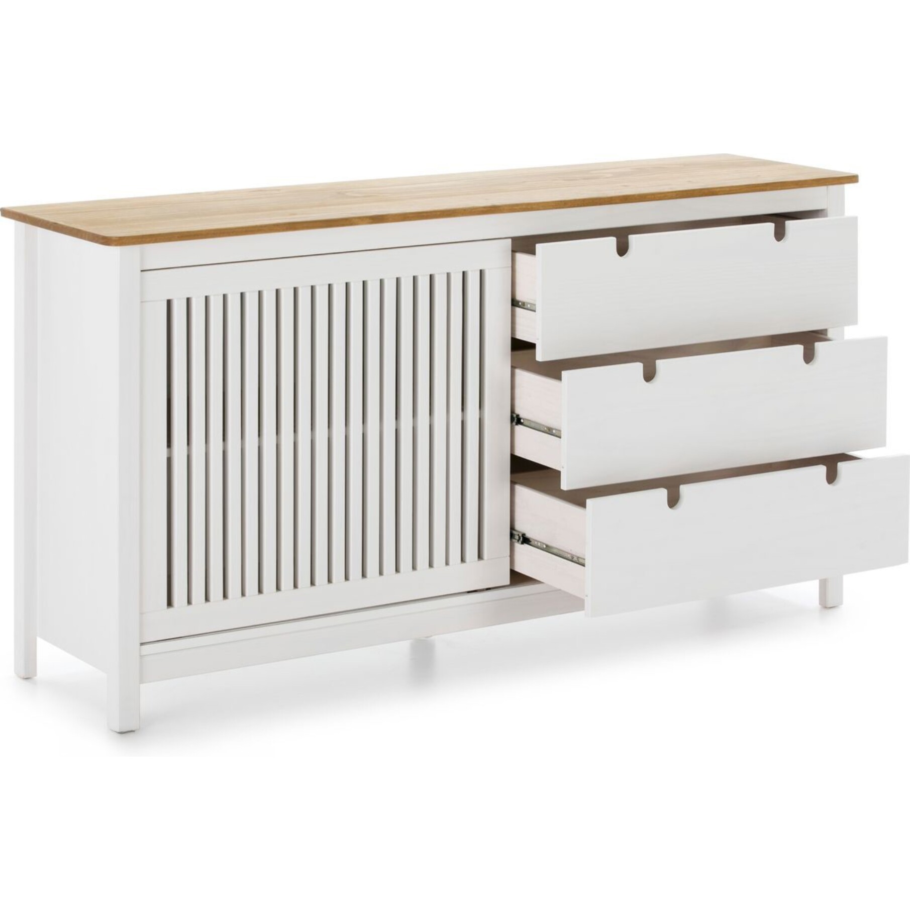 Buffet 1 porte coulissante 3 tiroirs - FABIA