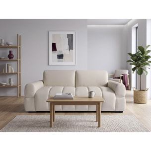 Canapé lit convertible express "Zoé" - Matelas 18 cm - Couchage 140 cm - 3 places - Beige