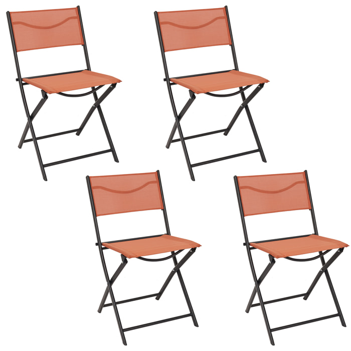 Chaise Ext. Pliable Elba Textilene Terracotta - Lot De 4