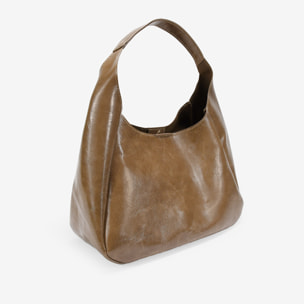 Bolso de hombro taupe con bolsa interior