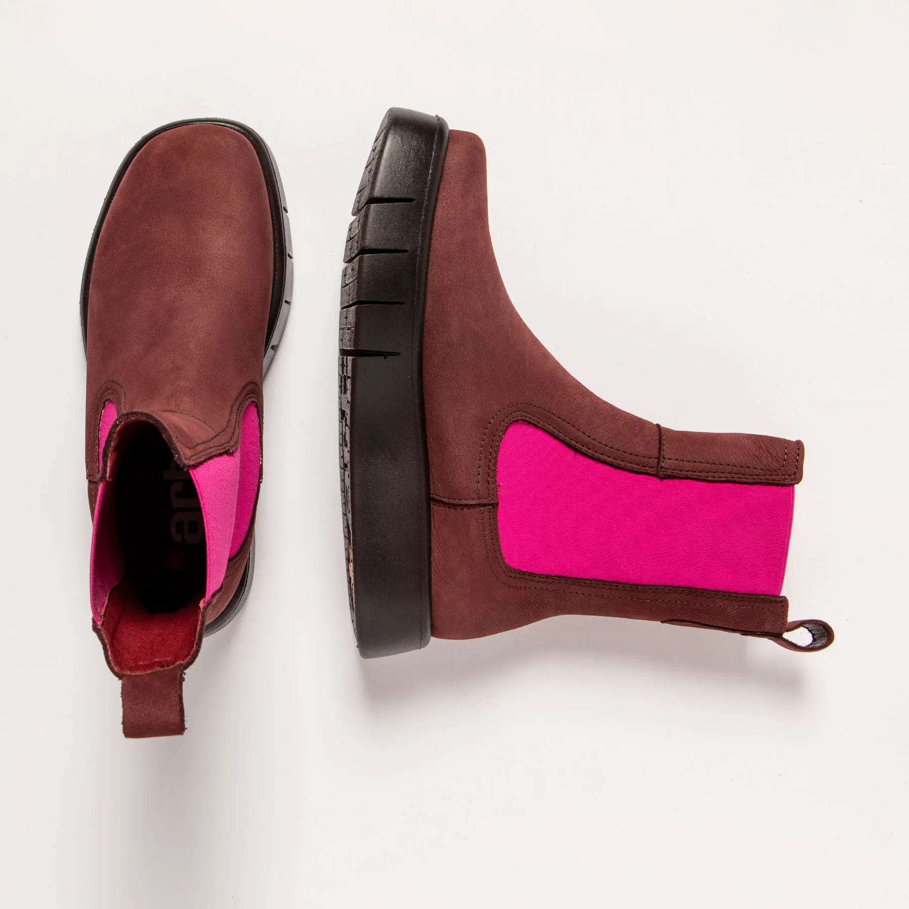 Botines 1345 NOBUCK BURDEOS-FUCSIA/ MALAGA color Burdeos-fucsia