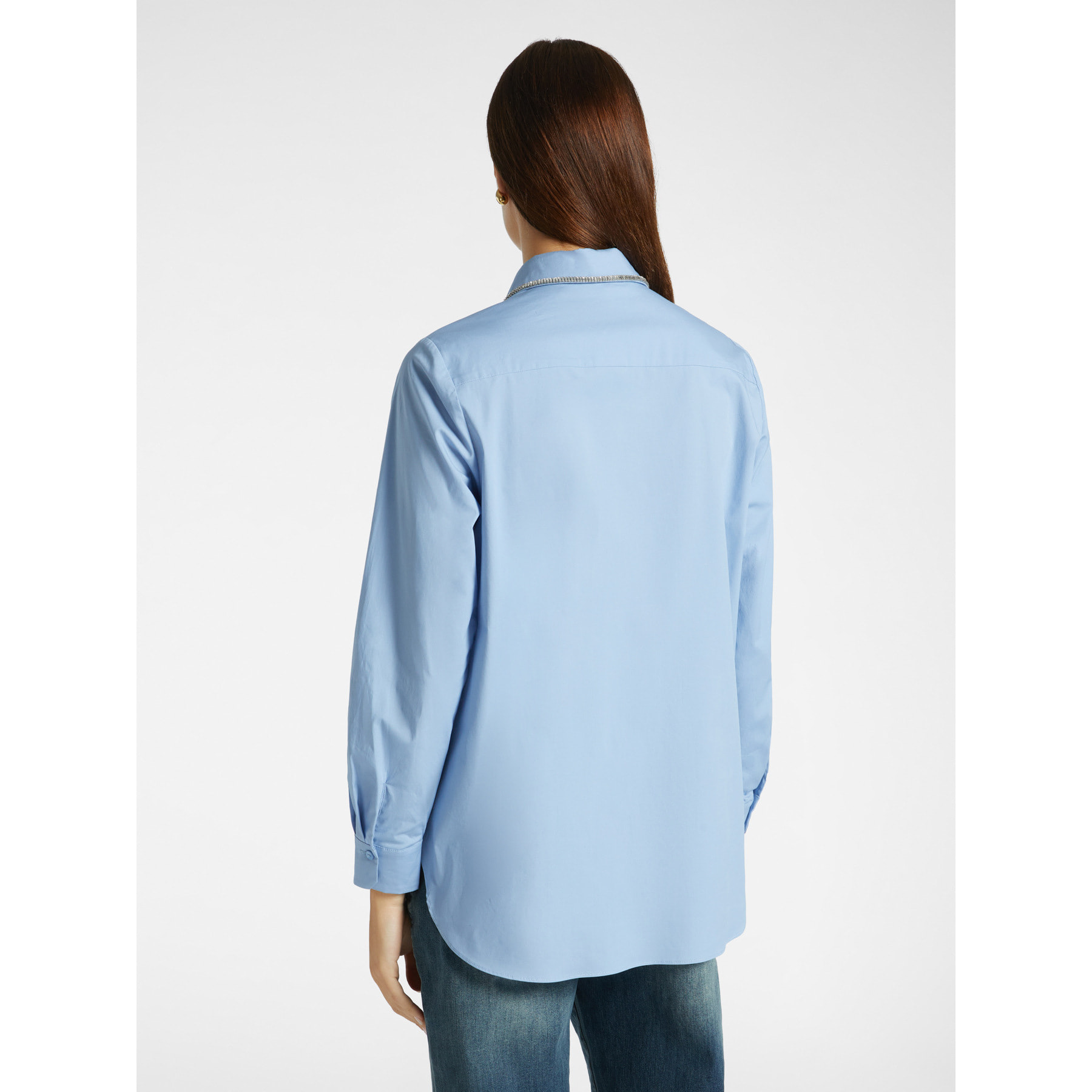 Elena Mirò - Camisa con cuello desmontable bordado - Light - blue