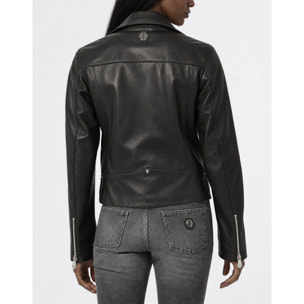 PHILIPP PLEIN Chaqueta biker oversize FLOWER