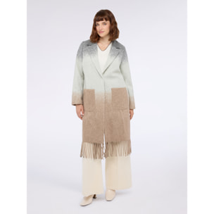 Fiorella Rubino - Cappotto in misto lana con frange - Grigio