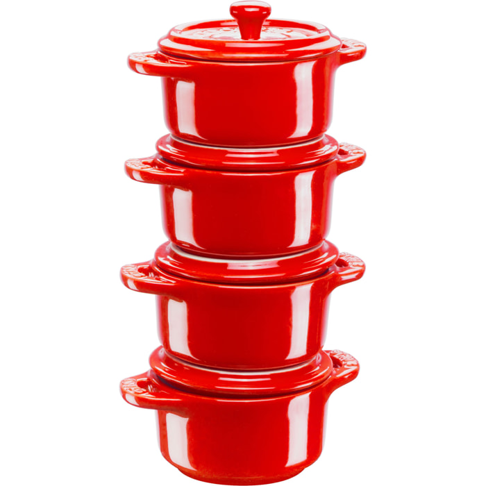 Set de Mini Cocotte. 4 pcs (x4 Mini Cocotte 10 cm). Cerise