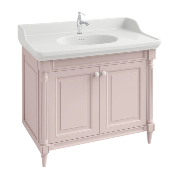 Pack meuble vasque Cléo 1889 rose velours + mitigeur chrome