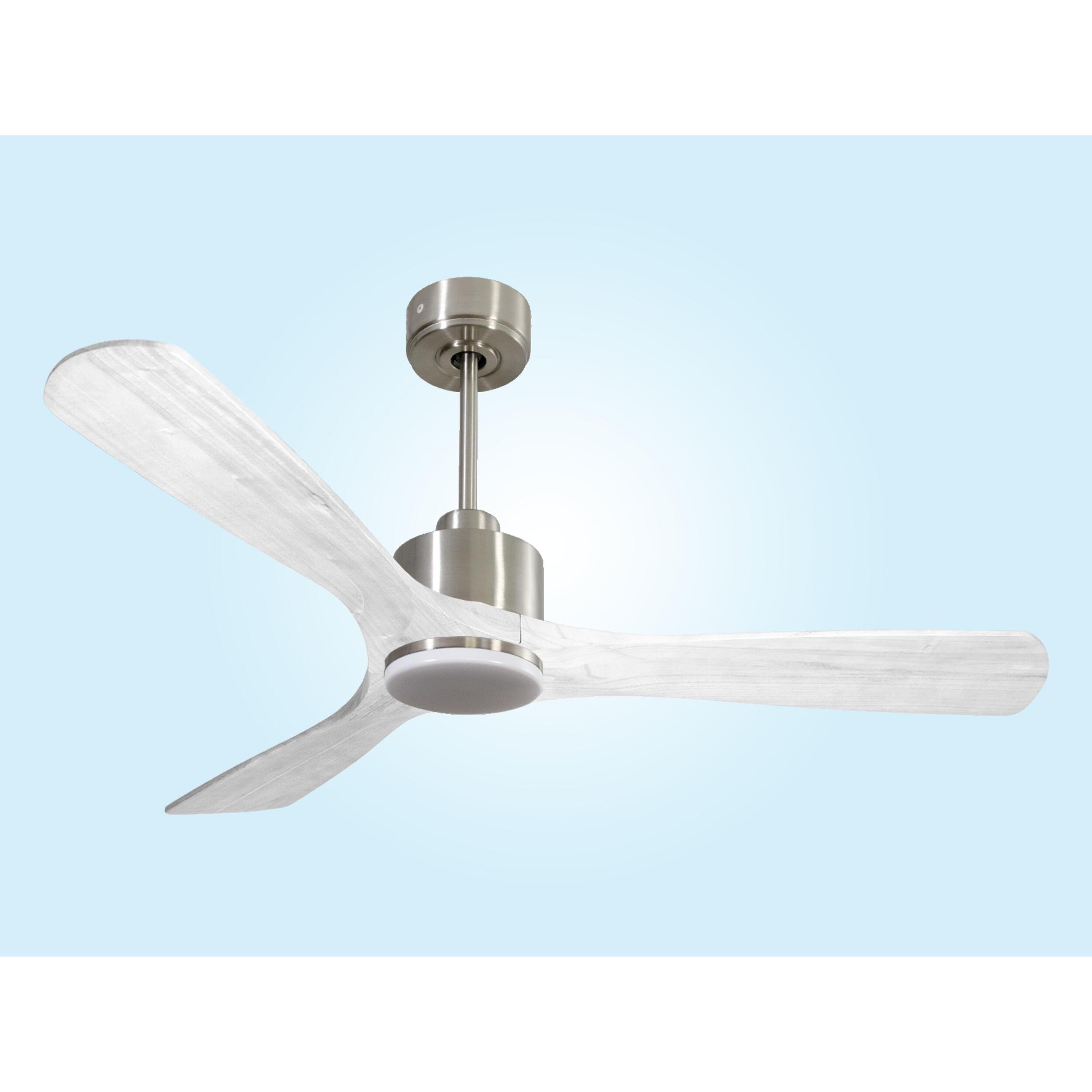 Ventilateur de plafond Réversible  Thermostat Dimmable Wifi Moteur à courant continu Toits en pente Télécommande Lumière à trois tons Hypersilence Mémoire