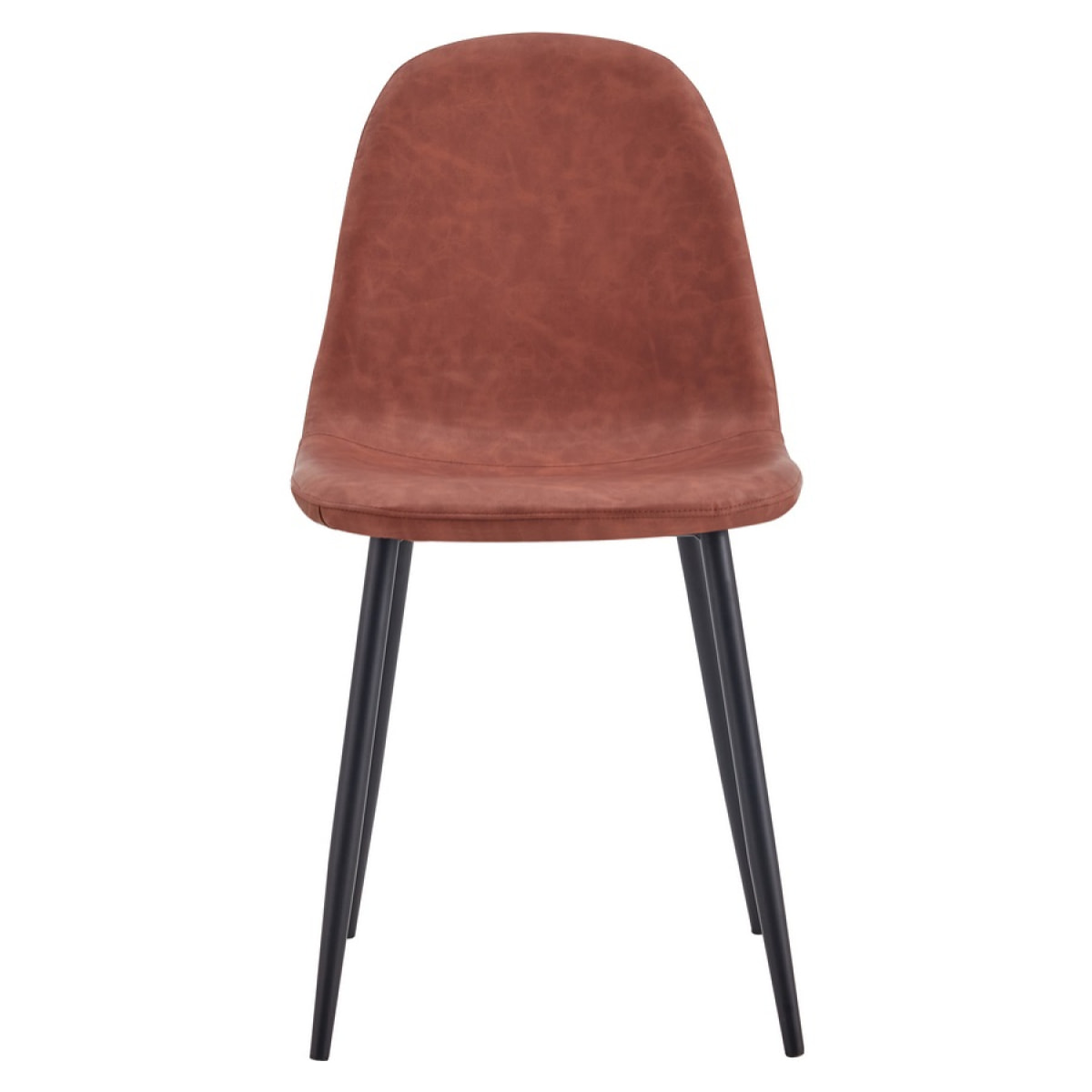 Set di 4 sedie in pelle PU marroni con gambe metallo - Bella