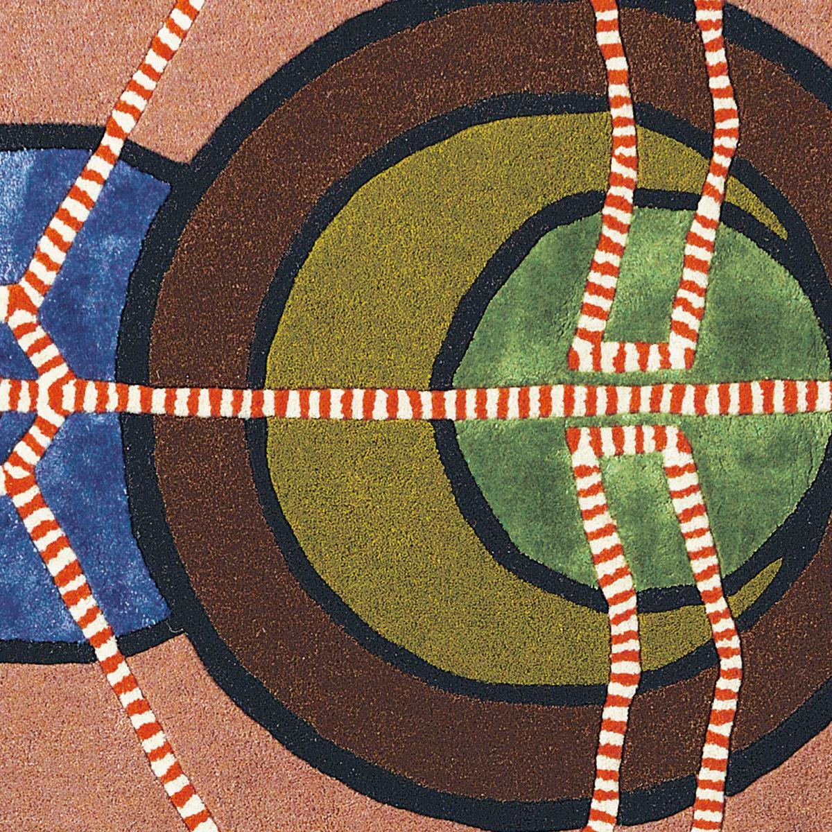 Tapis salon et chambre fait à la main en laine motif fresque LUNICIA