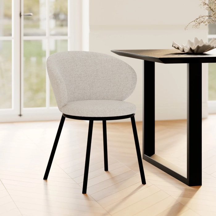 Chaise en tissu beige - Angèle