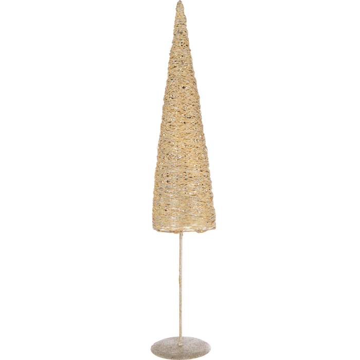 J-Line décoration Sapin De Noël Sur Base - métal/papier - or - large