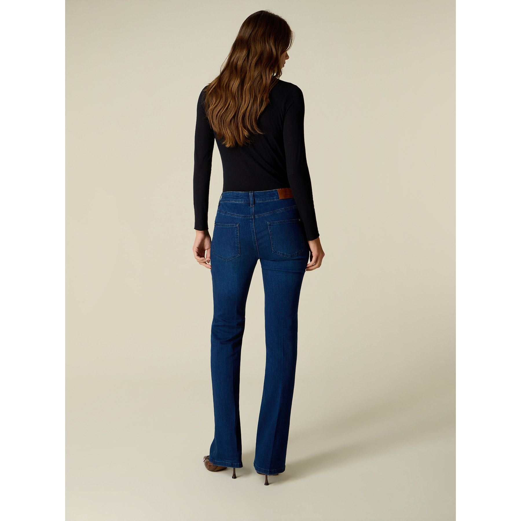 Oltre - Jeans flare con cristalli - Blu