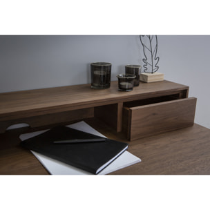 Bureau avec rangements bois foncé noyer L110 cm SEKRET