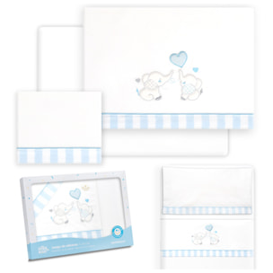 Triptico Minicuna Parejita Elefante Bco/Azul