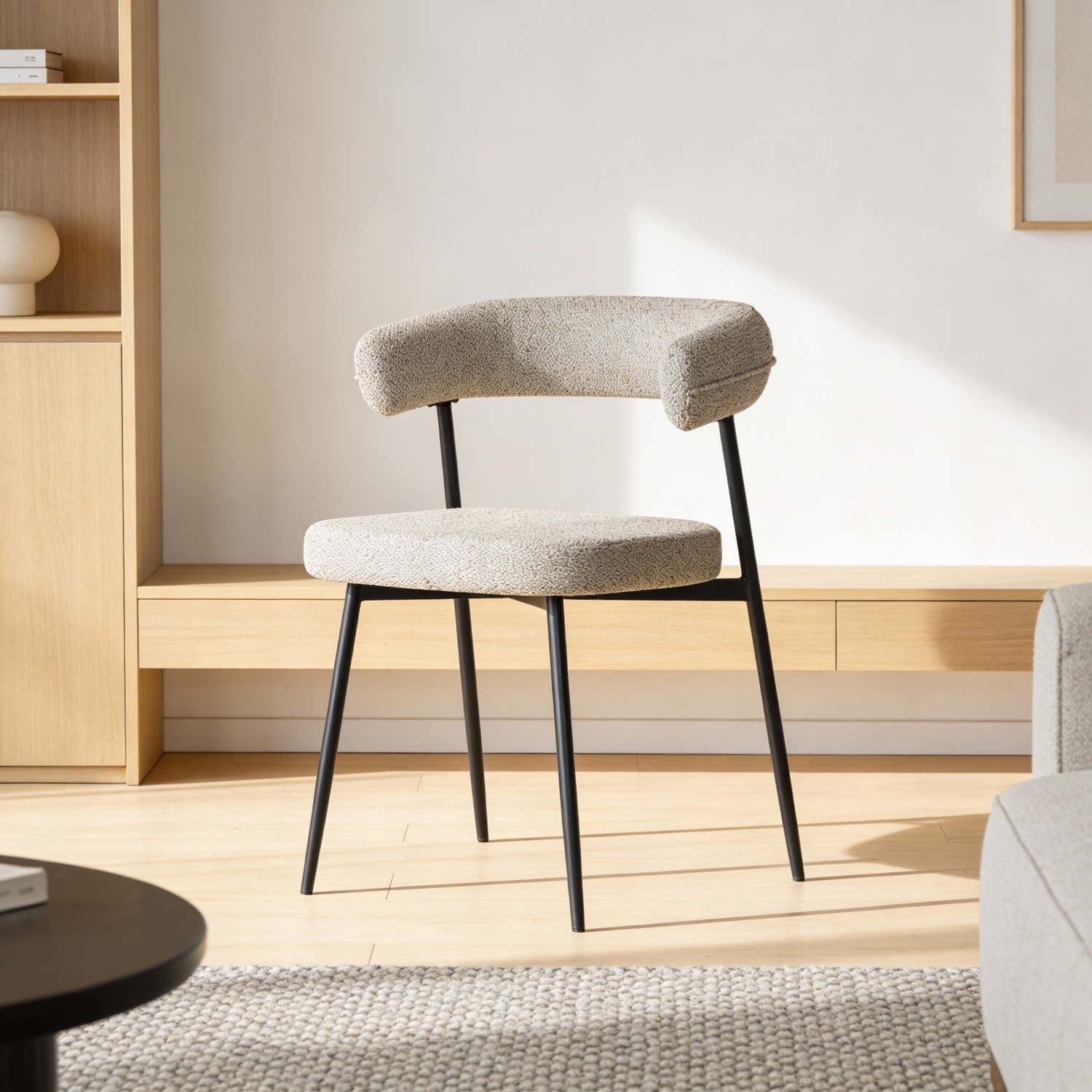 Lot de 2 chaises en tissu vert chiné THEA