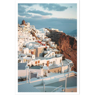 Poster photo paysage les cyclades ""santorini"" Affiche seule