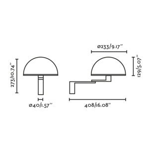DOME Applique noire avec bras orientable