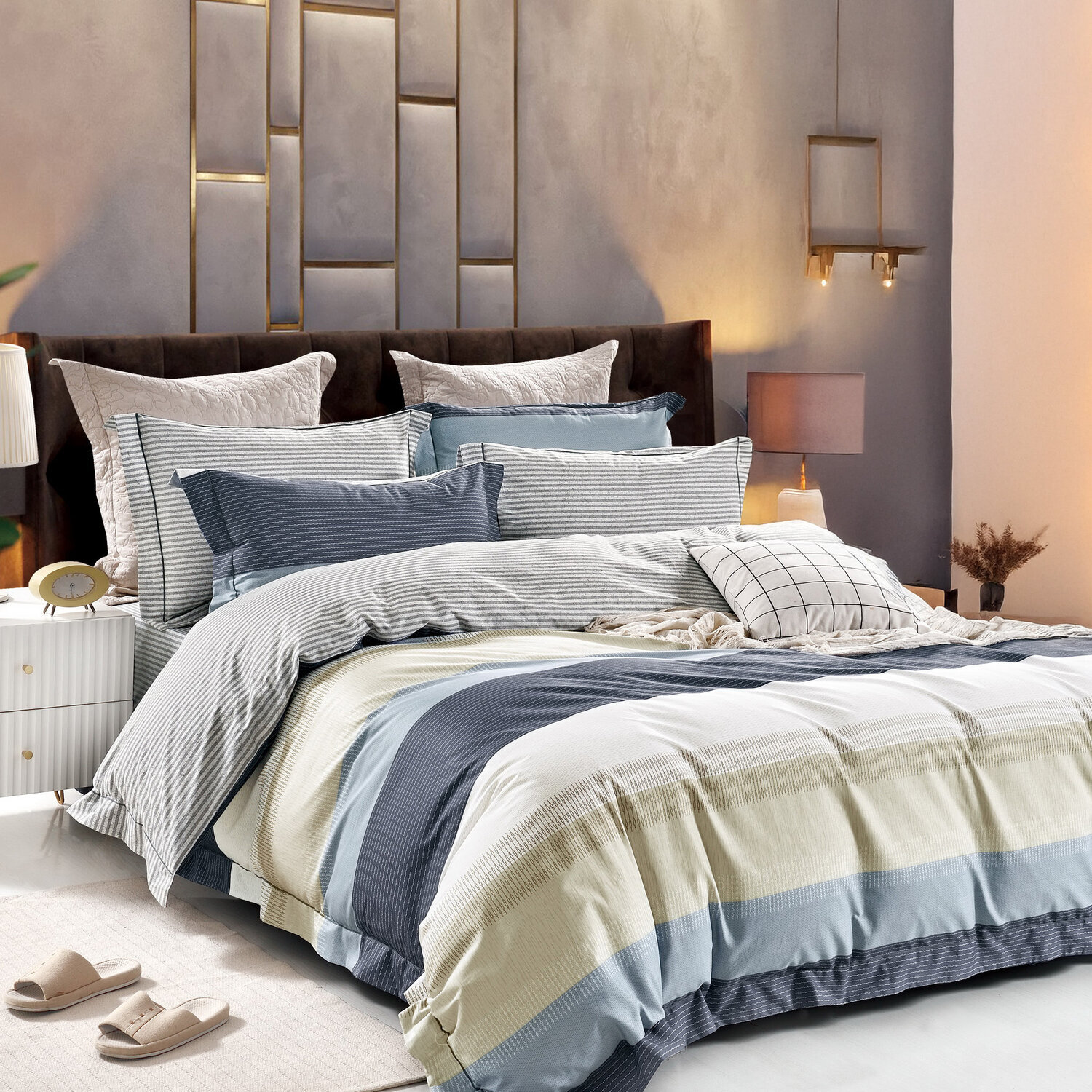 Parure housse de couette en polycoton - lysandre