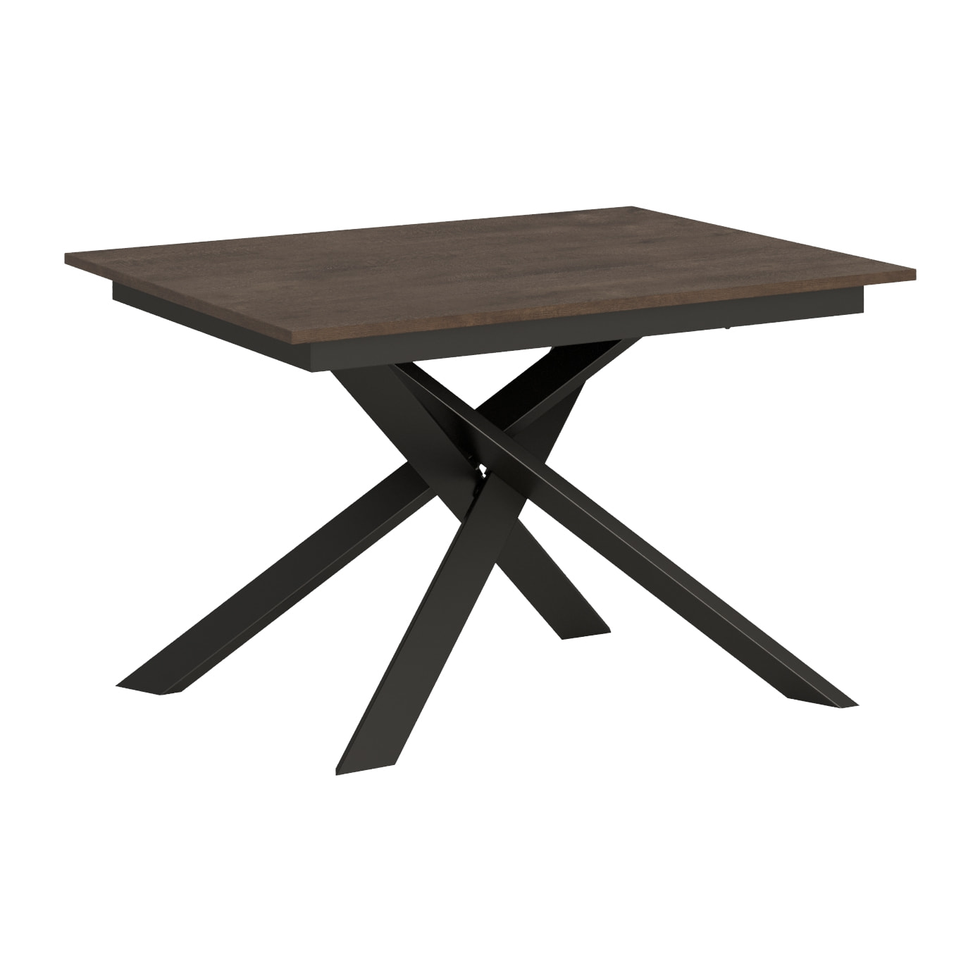 Table extensible 90x120/180 cm Ganty Noyer bande de chante en teinte cadre Anthracite