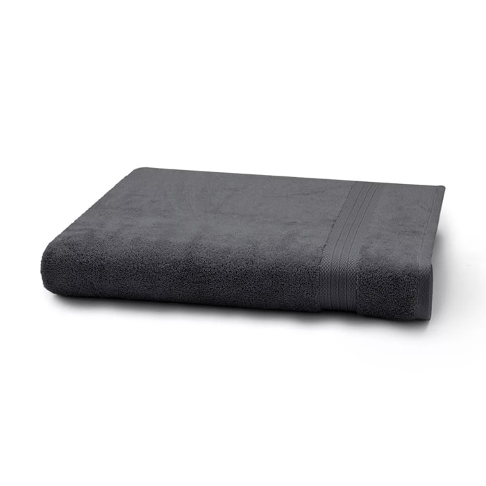 Drap de bain pur coton 550 g/m² uni anthracite Elea carbone