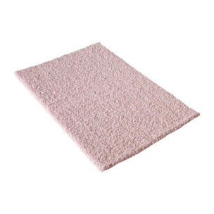 Tapis longs poils shaggy 200x290 rectangle tissé rose clair motif uni SIMPLE