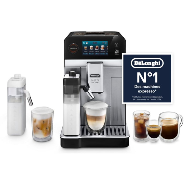 Expresso Broyeur DELONGHI Eletta Ultra ECAM470.85.MB Technologie Silent