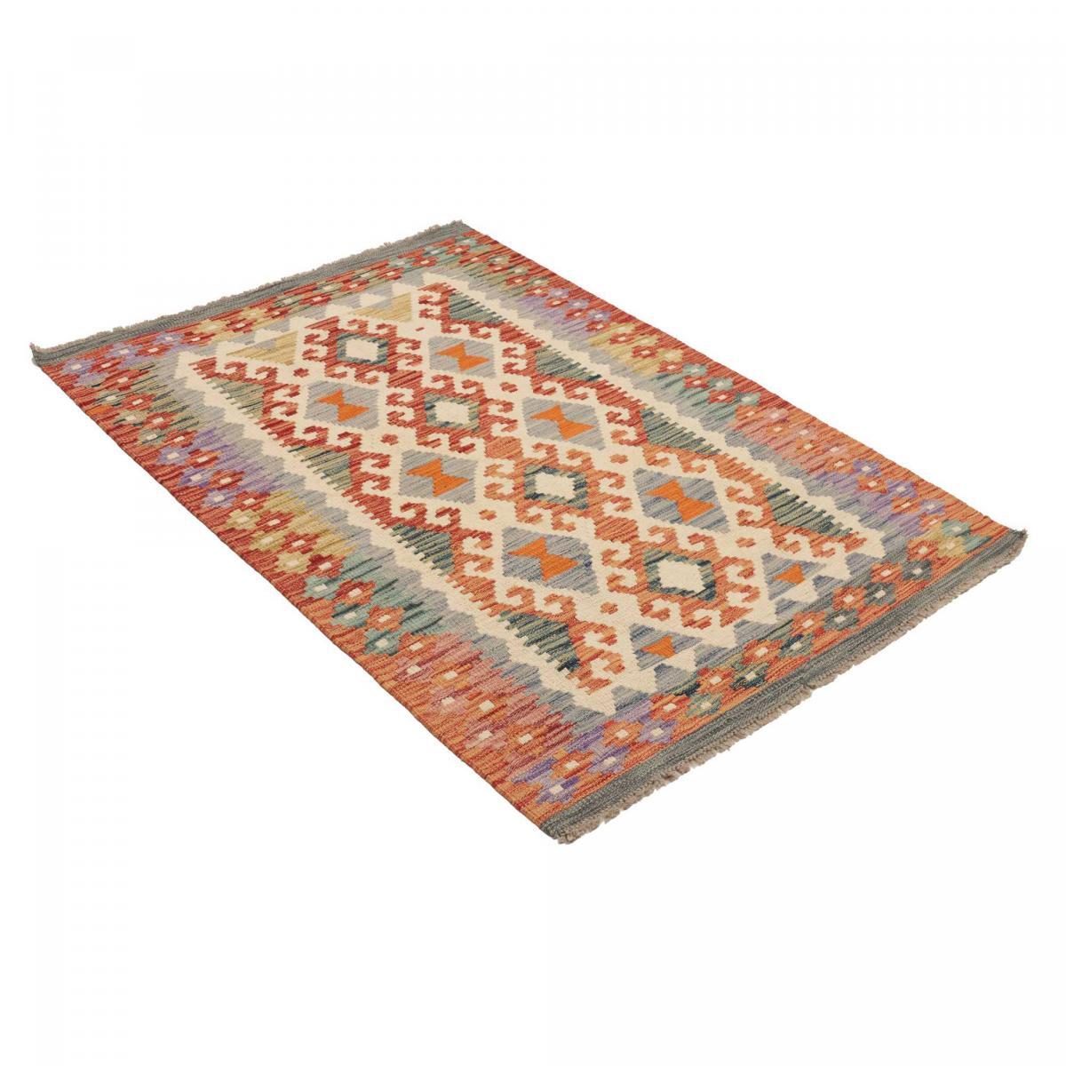 Tapis kilim ethnique au motif tribal, tissé plat en laine, OZOZAVE