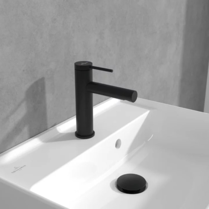 Mitigeur lavabo Loop & Friends avec tirette Noir mat
