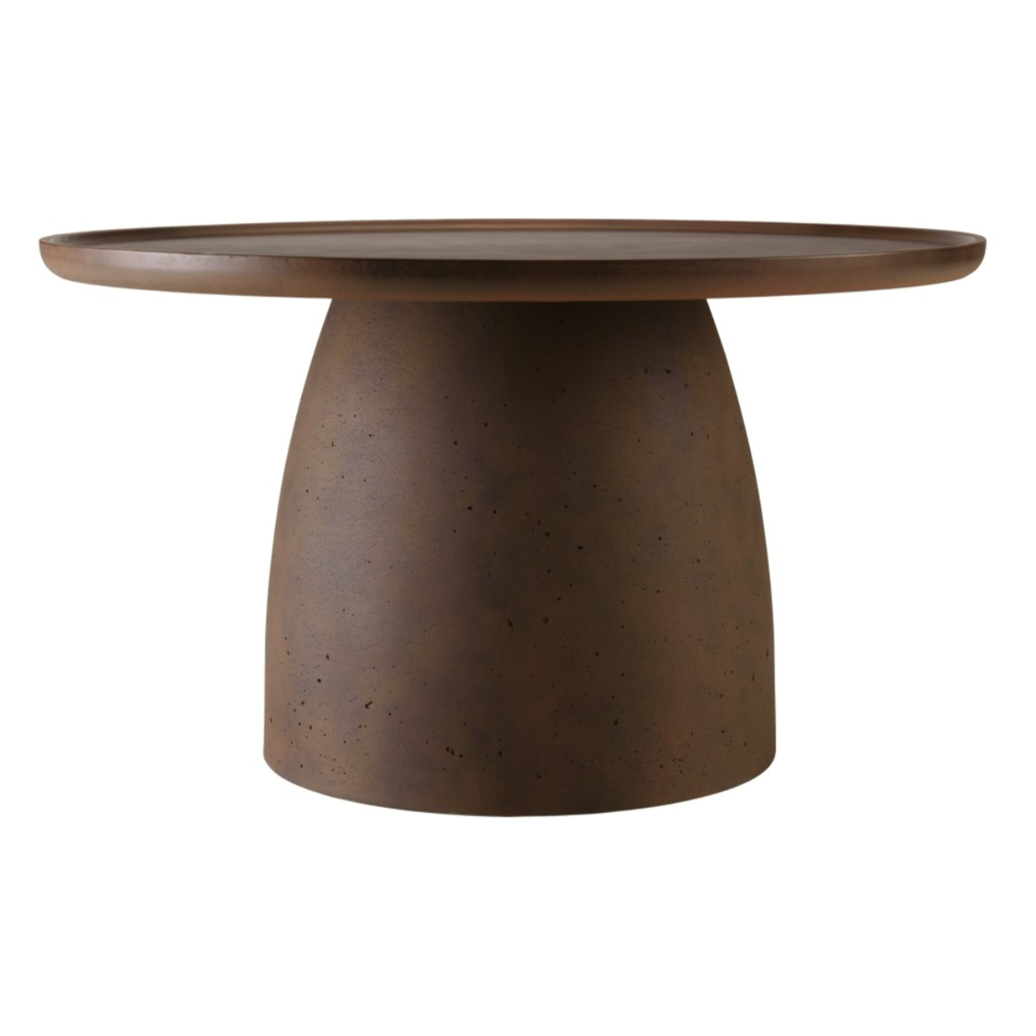 NESTOR - Table basse ronde en béton marron D80cm