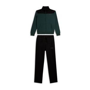 Tuta collo alto con full zip e dettagli colour block