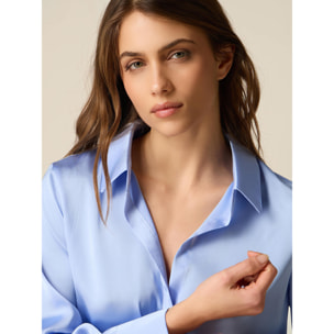 Oltre - Camicia in raso - Azzurro