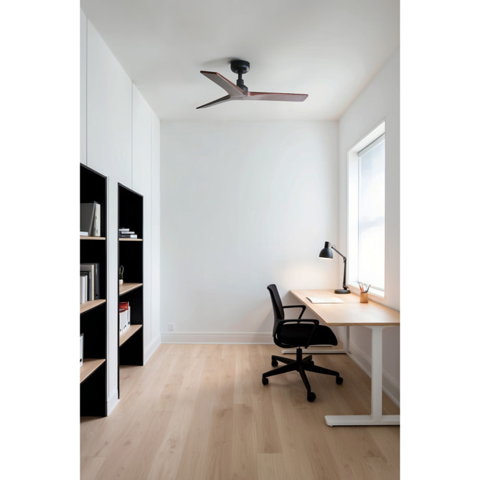 KLIM S ventilatore da soffitto nero/noce